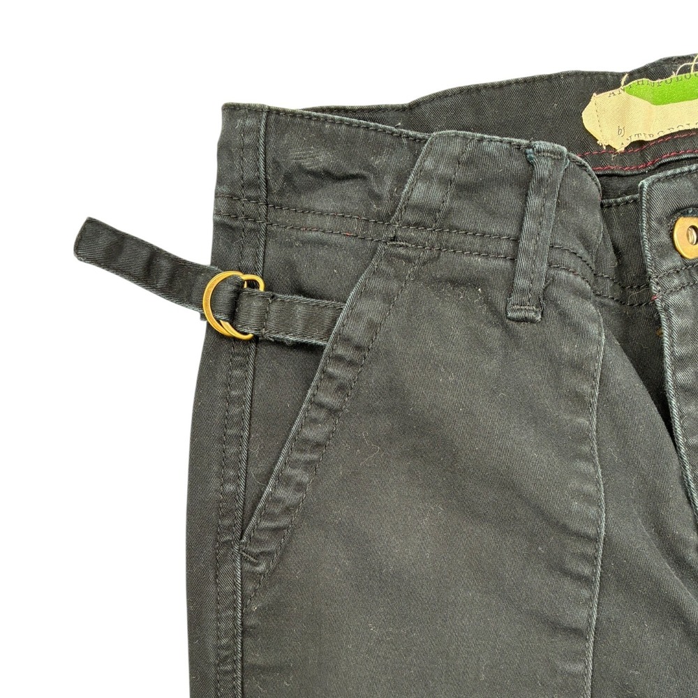 Anthropologie/Anthro Black‎ Utility Skinny Pants Cinch Tab Waist Pockets 26 - Picture 4 of 7